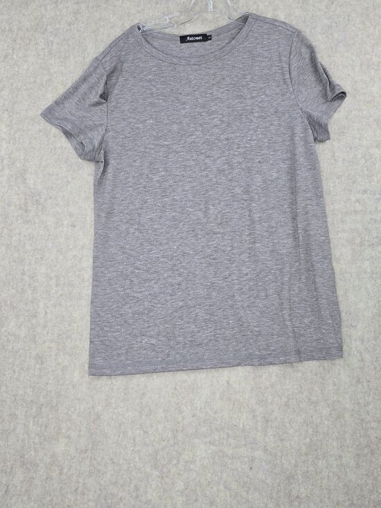 Automet Womens Heather Gray Crew Neck T-Shirt Polyester Blend Size Large - Picture 1 of 7